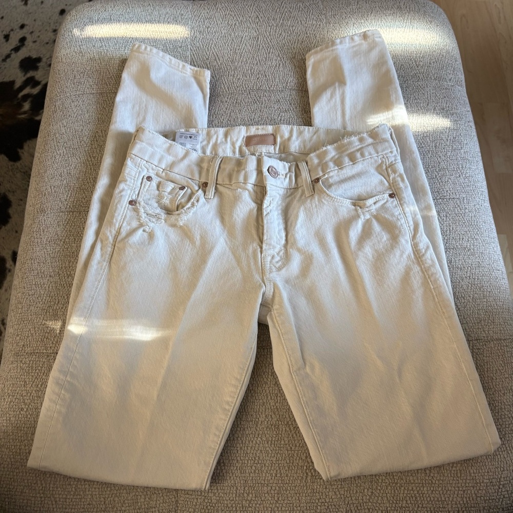 MOTHER DENIM The Looker Cream For A Day Jeans Size 26